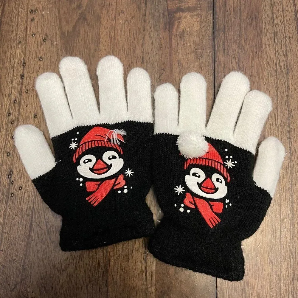 Light Up Penguin Toddler Gloves